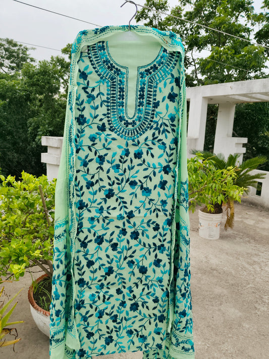 Chikonwala's Exclusive Hand Embroidered Fulkari Dress