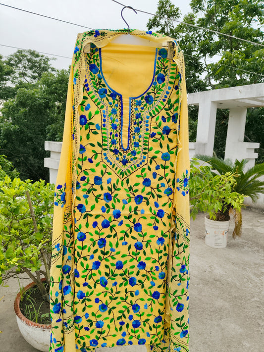 Chikonwala's Exclusive Hand Embroidered Fulkari Dress