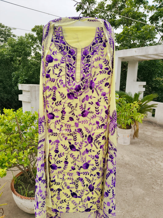 Chikonwala's Exclusive Hand Embroidered Fulkari Dress