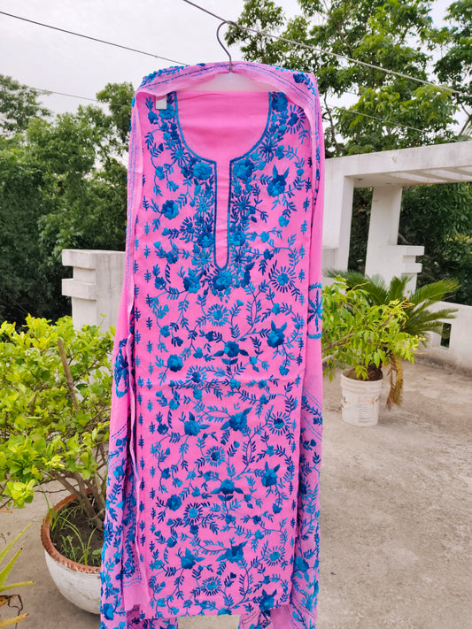 Chikonwala's Exclusive Hand Embroidered Fulkari Dress