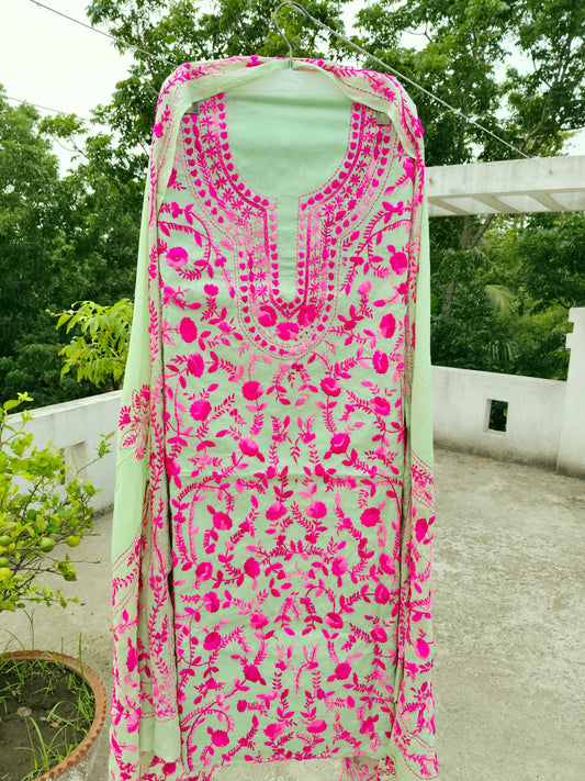 Chikonwala's Exclusive Hand Embroidered Fulkari Dress