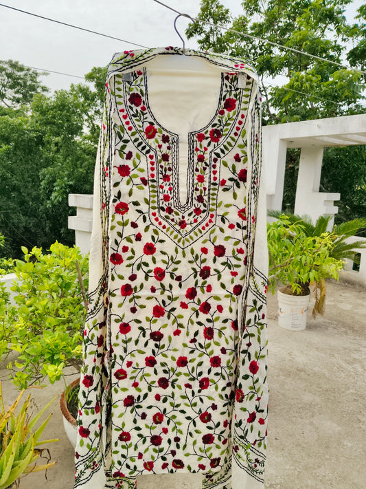 Chikonwala's Exclusive Hand Embroidered Fulkari Dress