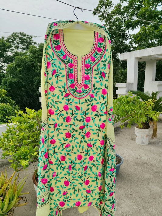 Chikonwala's Exclusive Hand Embroidered Fulkari Dress