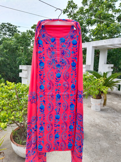 Chikonwala's Exclusive Hand Embroidered Fulkari Dress
