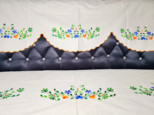 Hand Embroidered Sofa Cover (3+1+1 Seater)