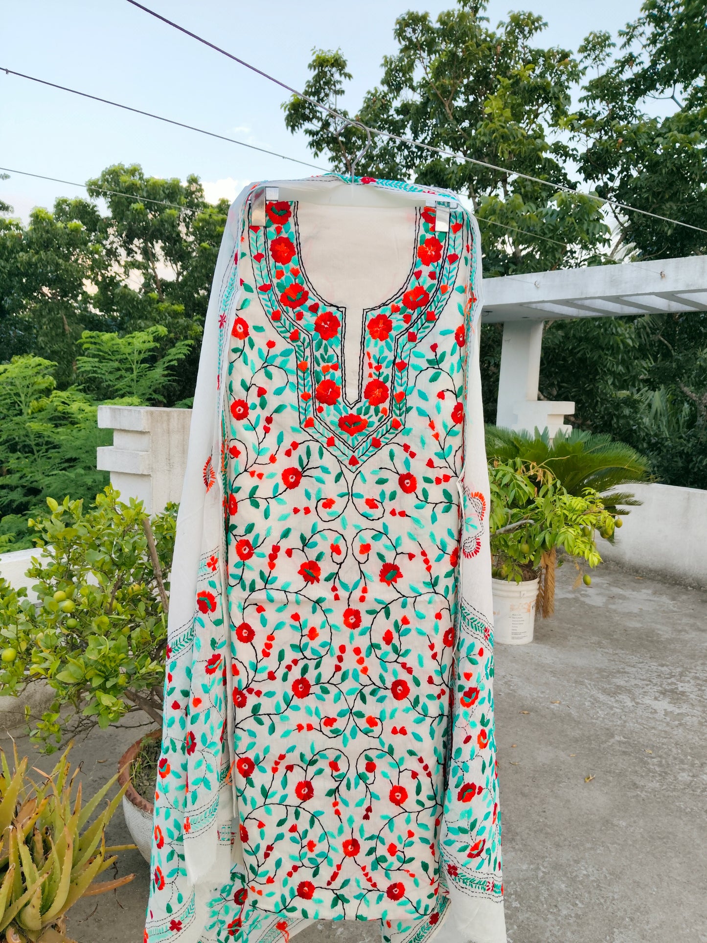 Chikonwala's Exclusive Hand Embroidered Fulkari Dress