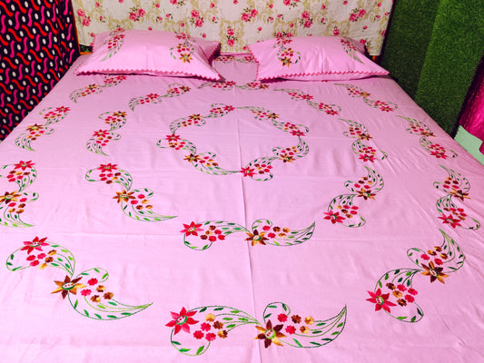 Chikonwala's Hand Embroidered Floral Design Bedsheet