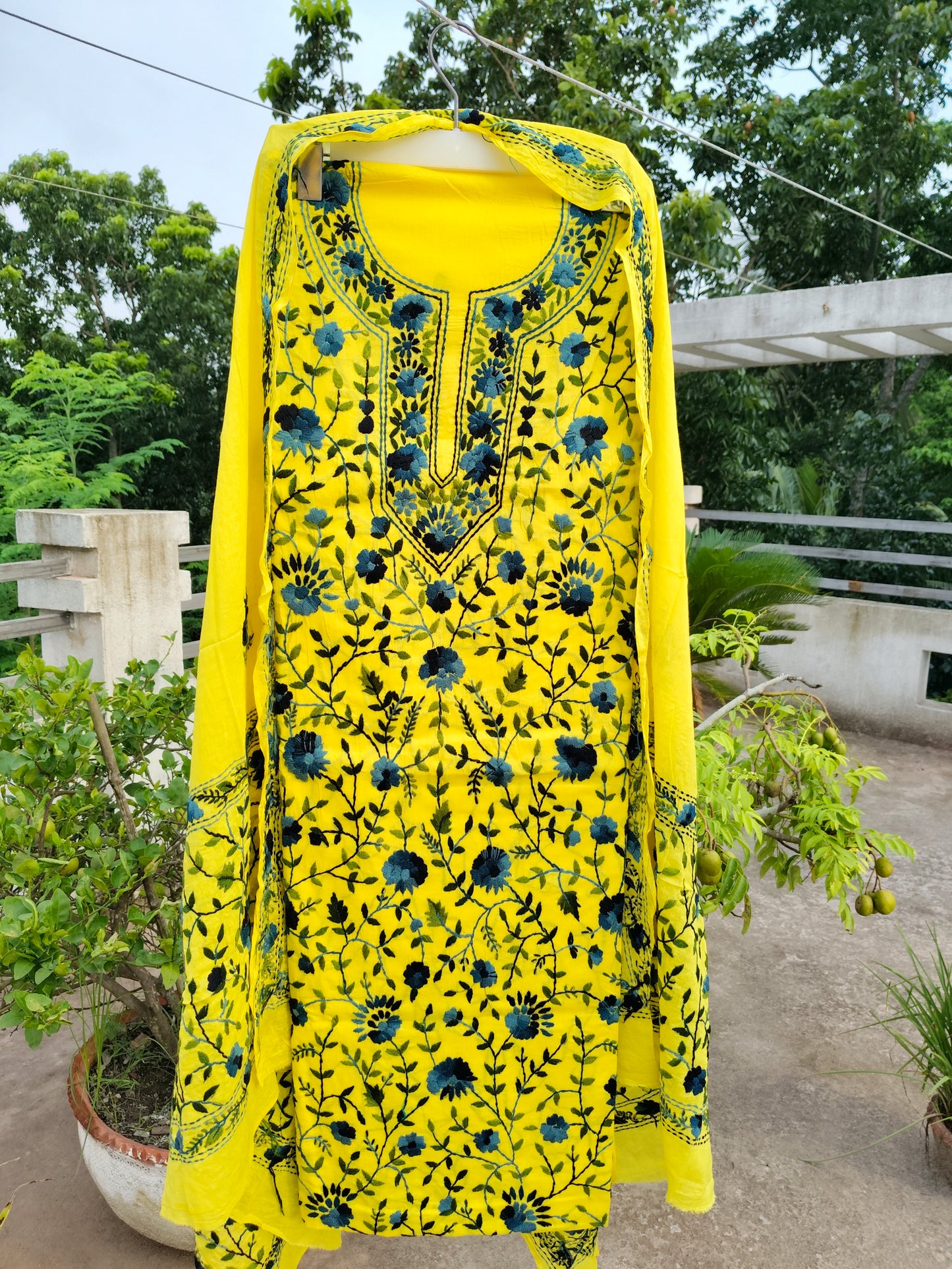 Chikonwala's Exclusive Hand Embroidered Fulkari Dress