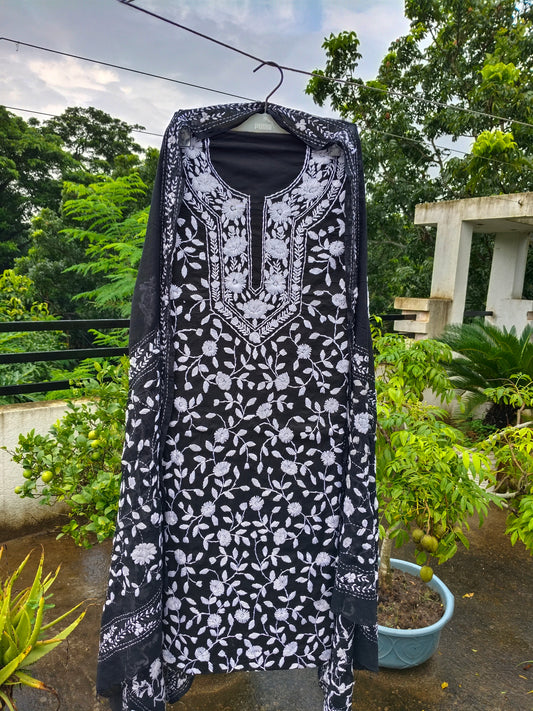 Chikonwala's Exclusive Hand Embroidered Fulkari Dress