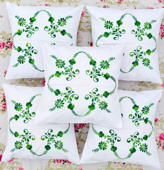 Hand Embroidered Cotton Cushion Covers (Set of 5)