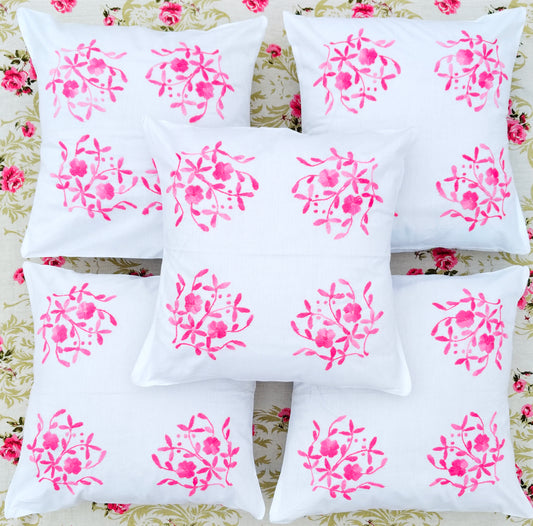 Hand Embroidered Cotton Cushion Covers (Set of 5)