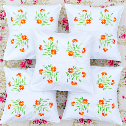 Hand Embroidered Cotton Cushion Covers (Set of 5)
