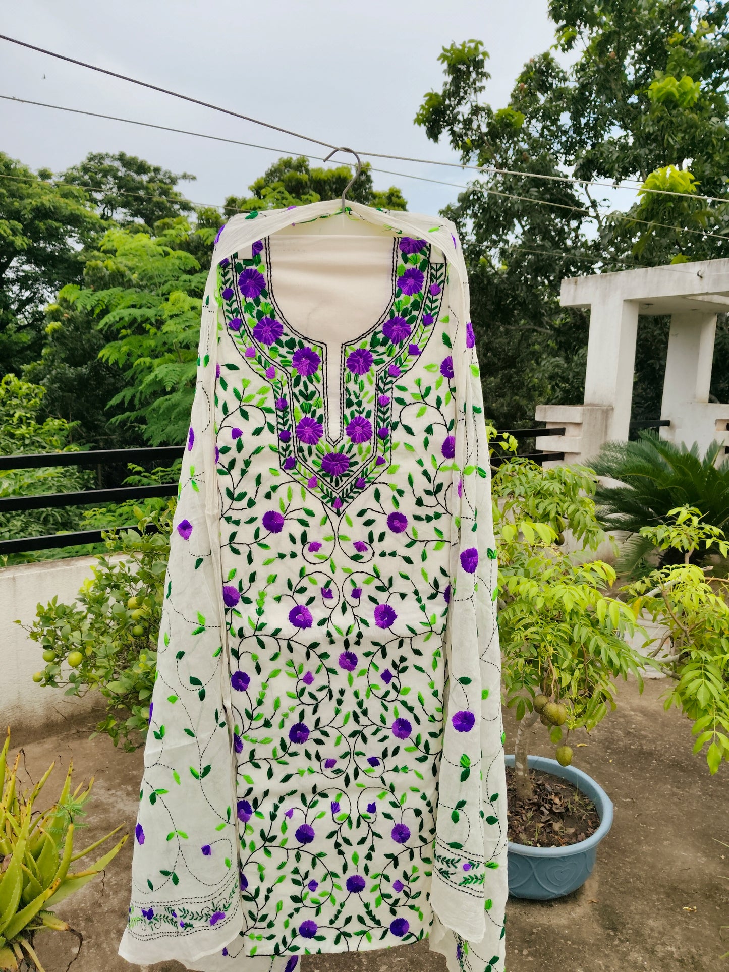 Chikonwala's Exclusive Hand Embroidered Fulkari Dress