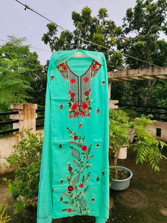 Chikonwala's Exclusive Hand Embroidered Fulkari Dress