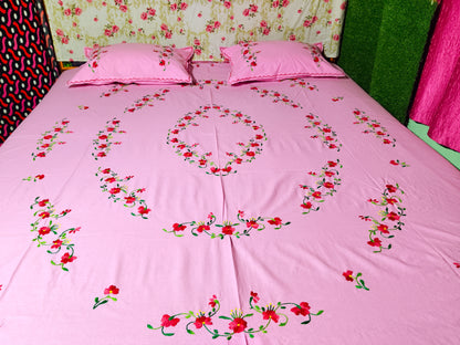 Chikonwala's Hand Embroidered Floral Design Bedsheet