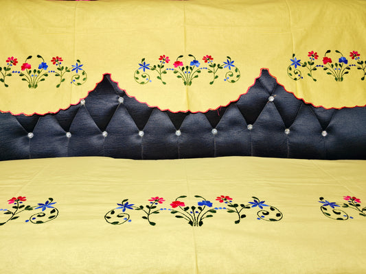 Hand Embroidered Sofa Cover (3+1+1 Seater)
