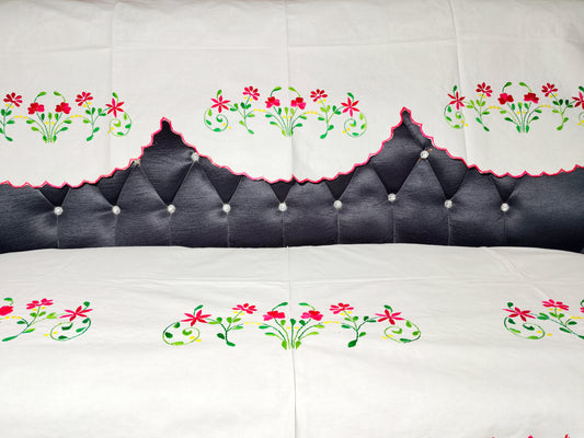 Hand Embroidered Sofa Cover (3+1+1 Seater)