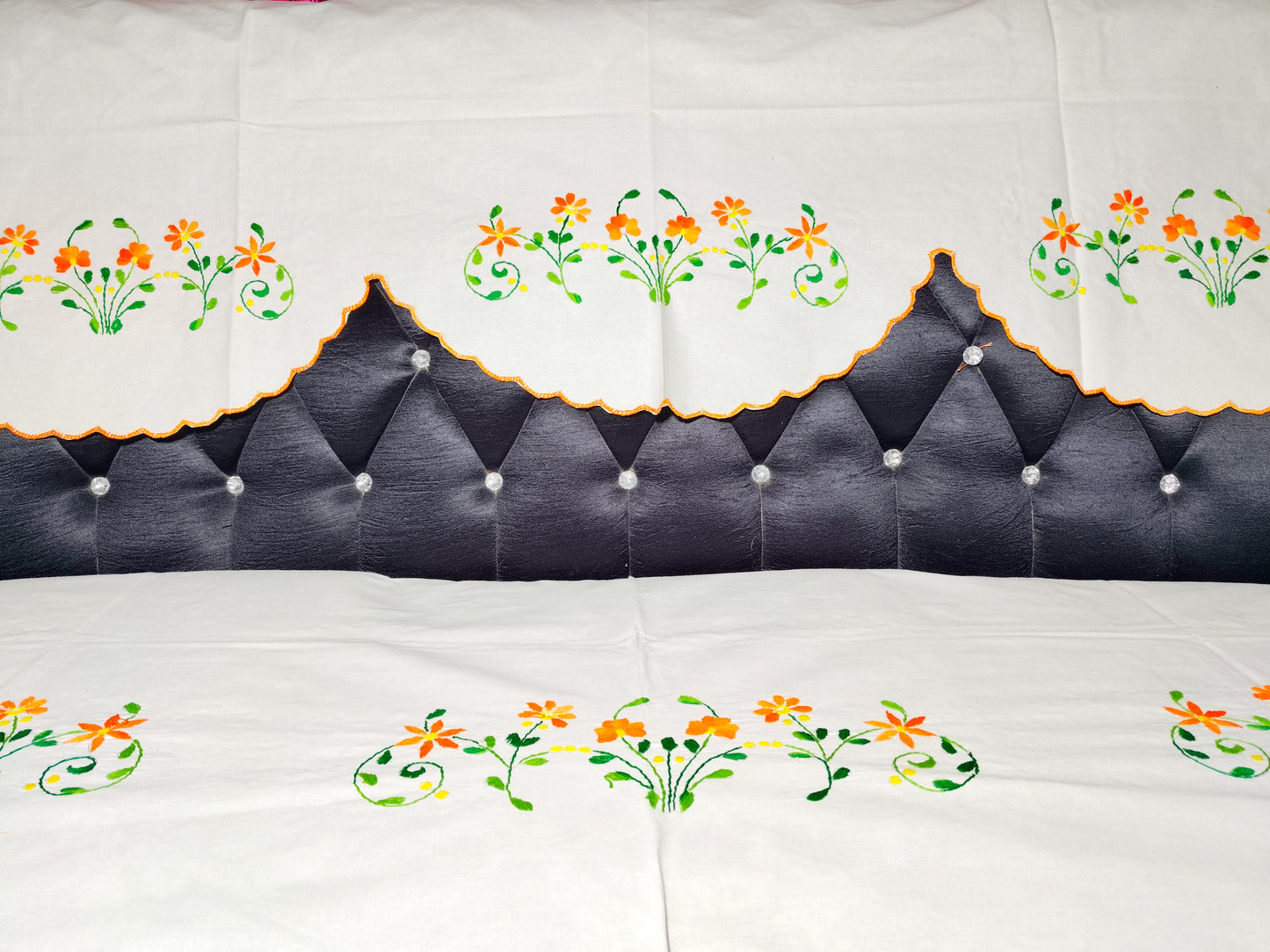 Hand Embroidered Sofa Cover (3+1+1 Seater)