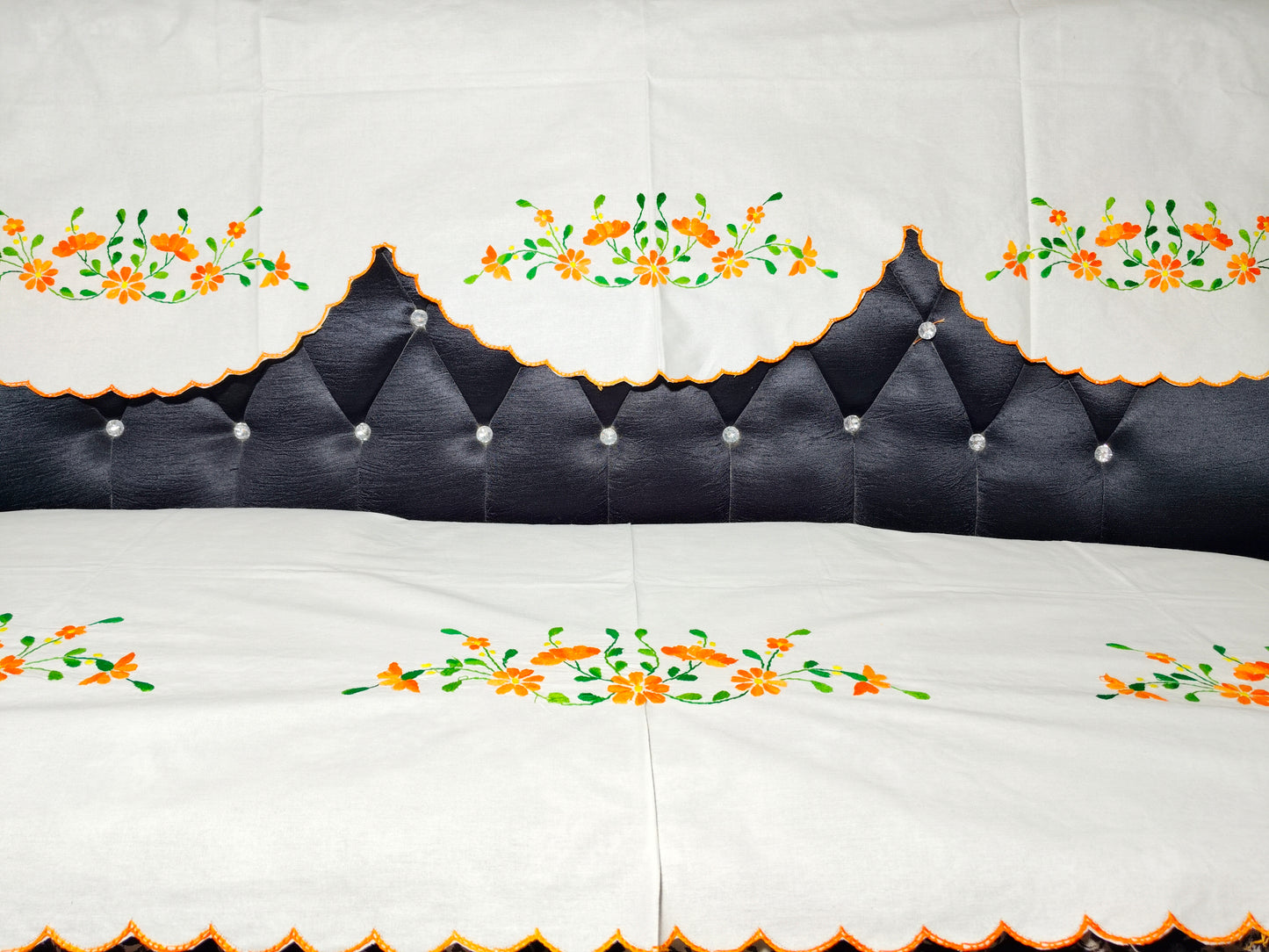 Hand Embroidered Sofa Cover (3+1+1 Seater)