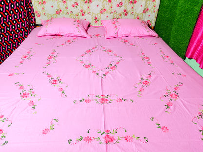 Chikonwala's Hand Embroidered Floral Design Bedsheet