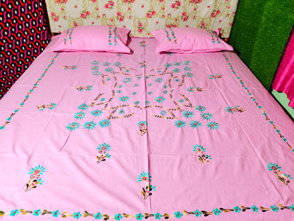 Chikonwala's Hand Embroidered Floral Design Bedsheet