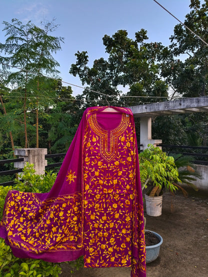 Chikonwala's Exclusive Hand Embroidered Fulkari Dress