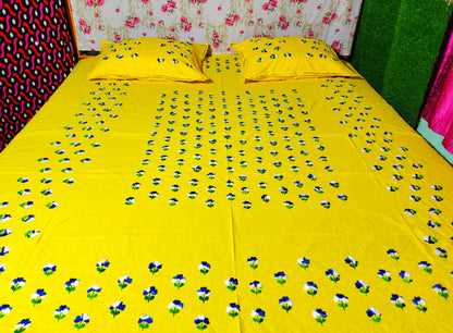 Chikonwala's Hand Embroidered Floral Design Bedsheet