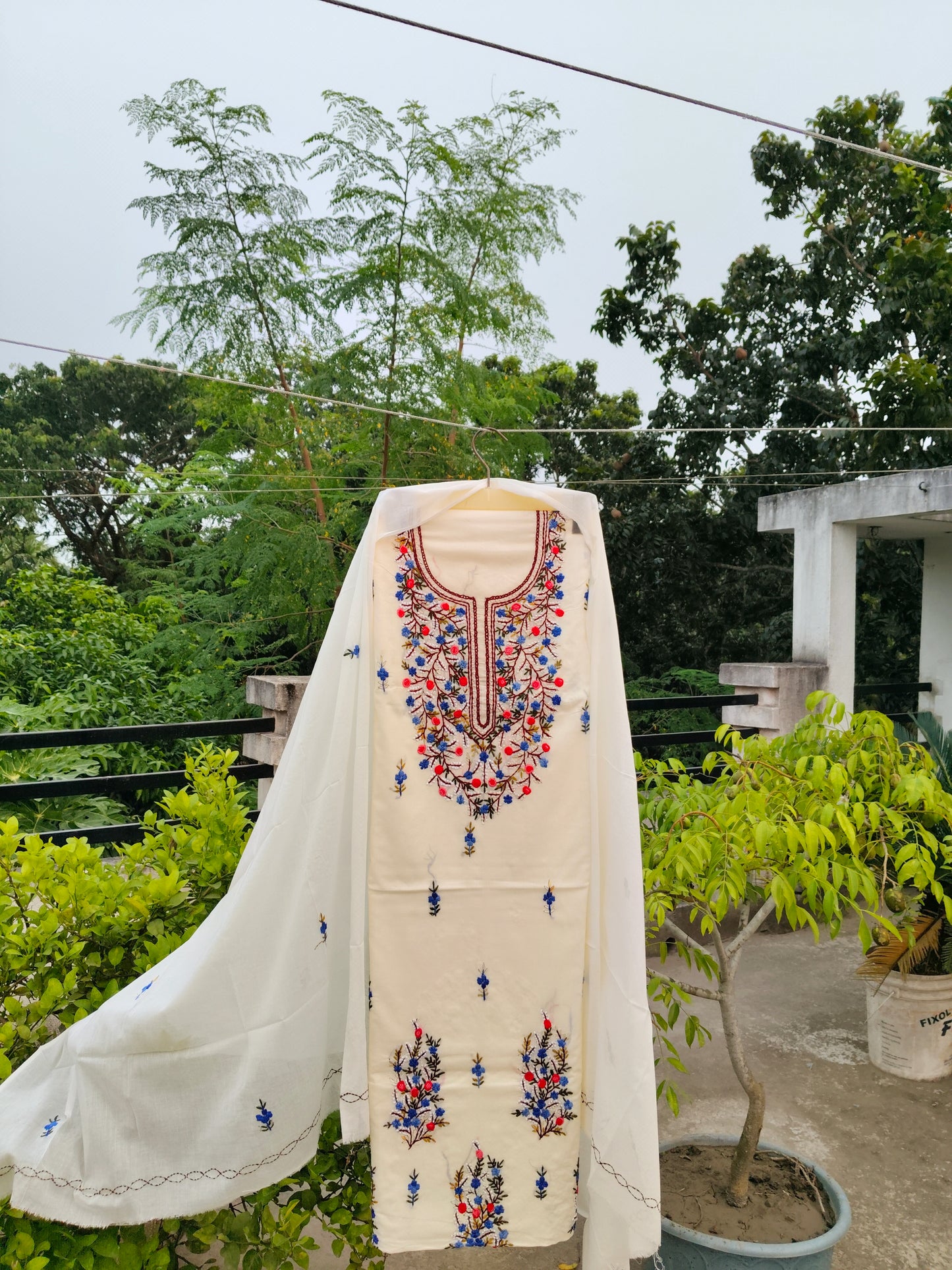 Chikonwala's Exclusive Hand Embroidered Fulkari Dress