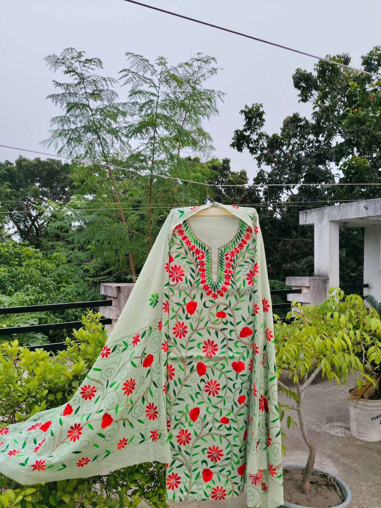Chikonwala's Exclusive Hand Embroidered Fulkari Dress
