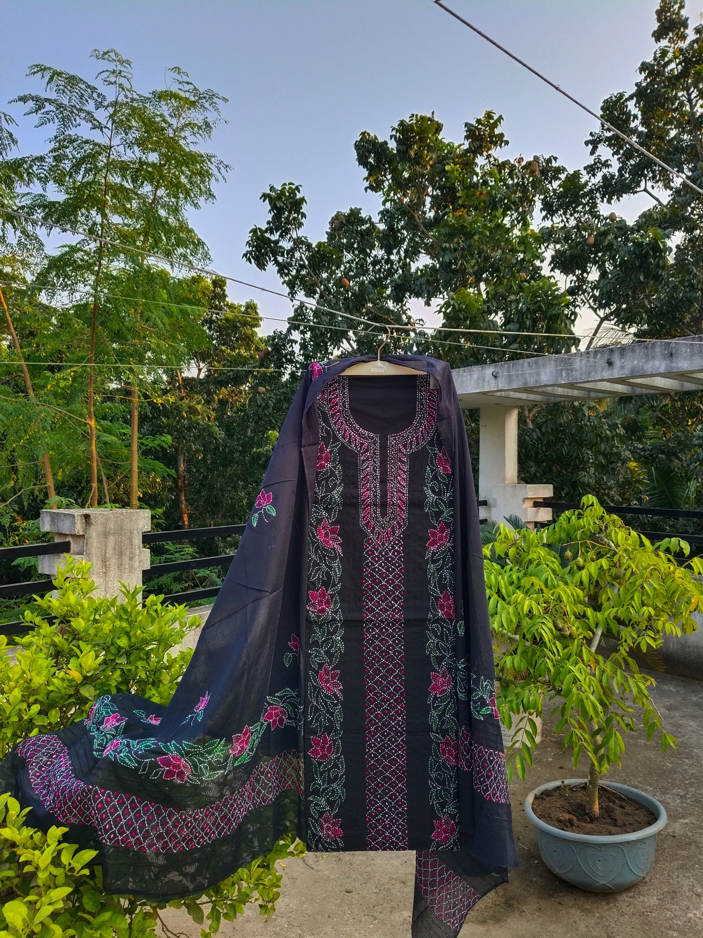 Chikonwala's Exclusive Hand Embroidered Fulkari Dress