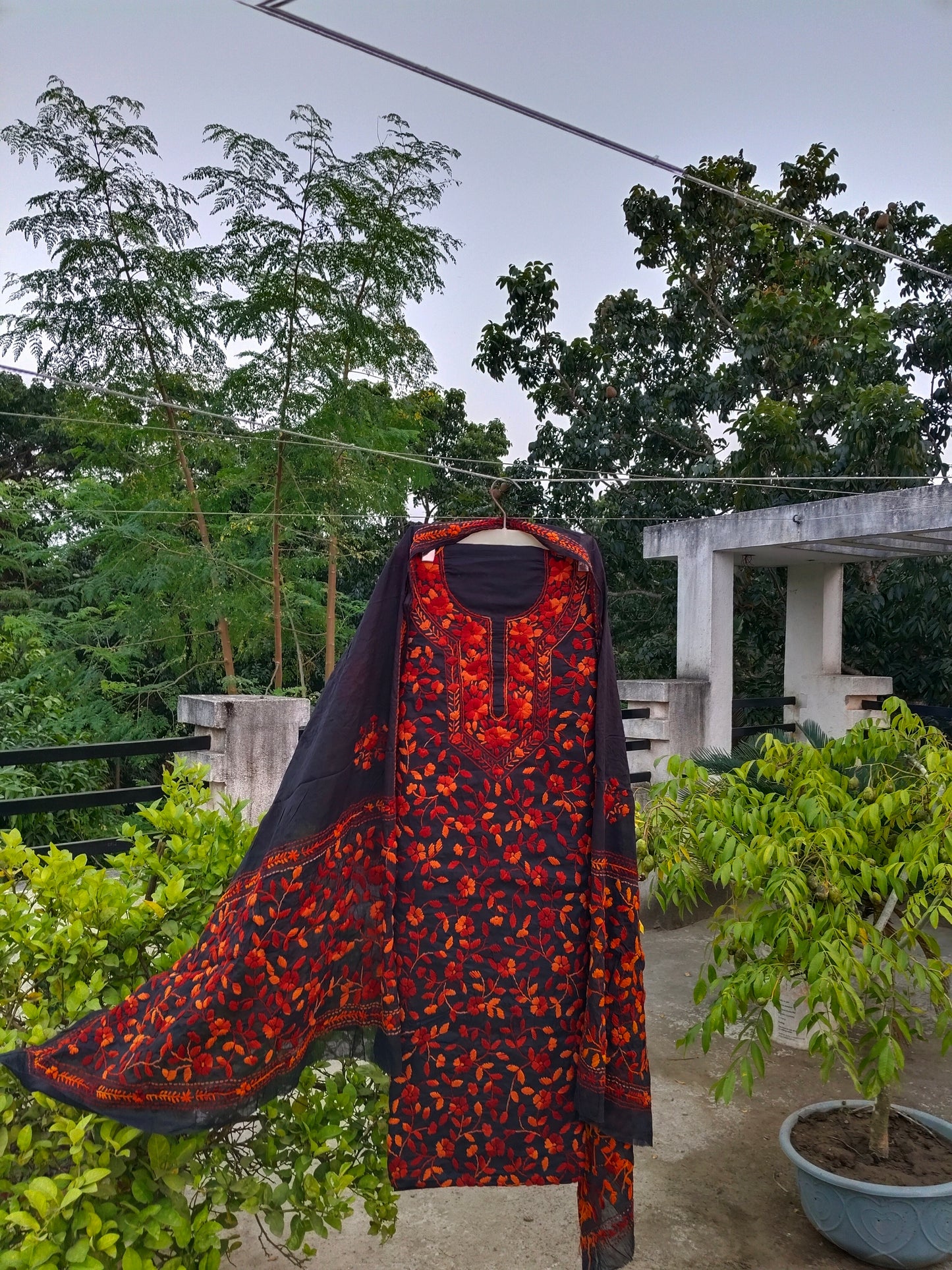 Chikonwala's Exclusive Hand Embroidered Fulkari Dress