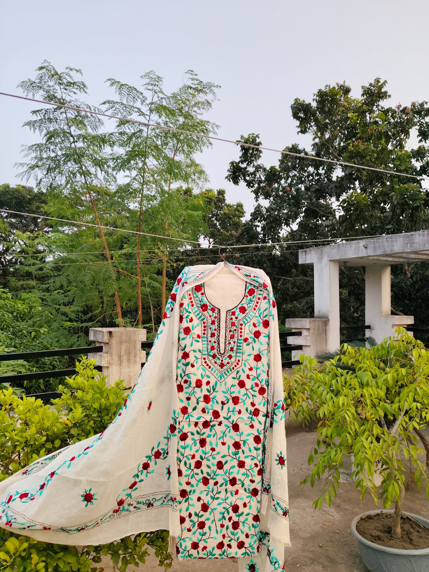 Chikonwala's Exclusive Hand Embroidered Fulkari Dress
