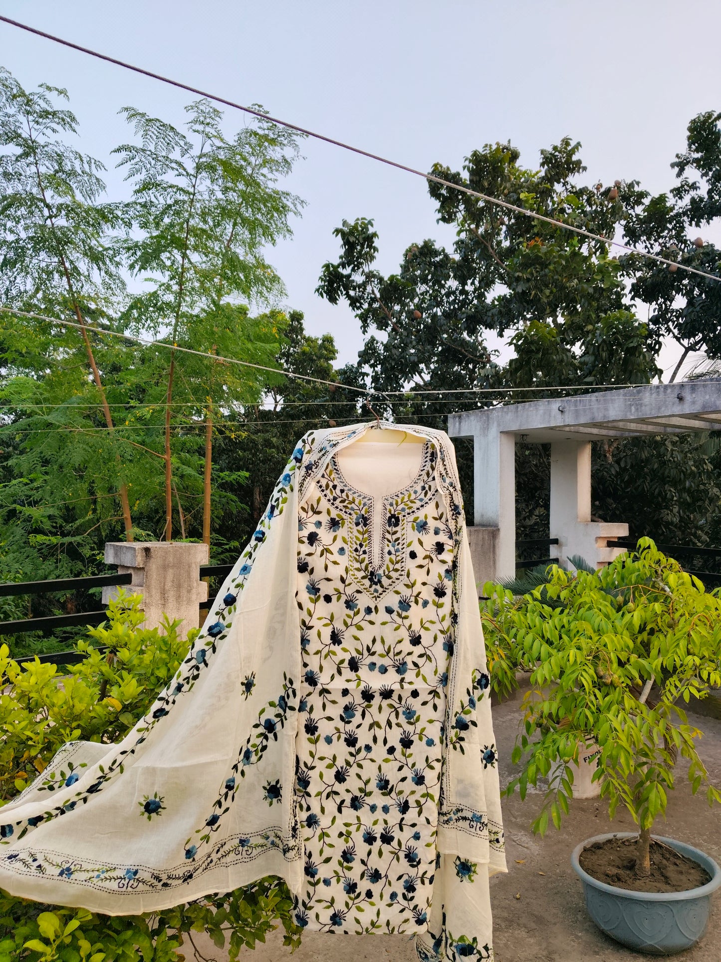 Chikonwala's Exclusive Hand Embroidered Fulkari Dress