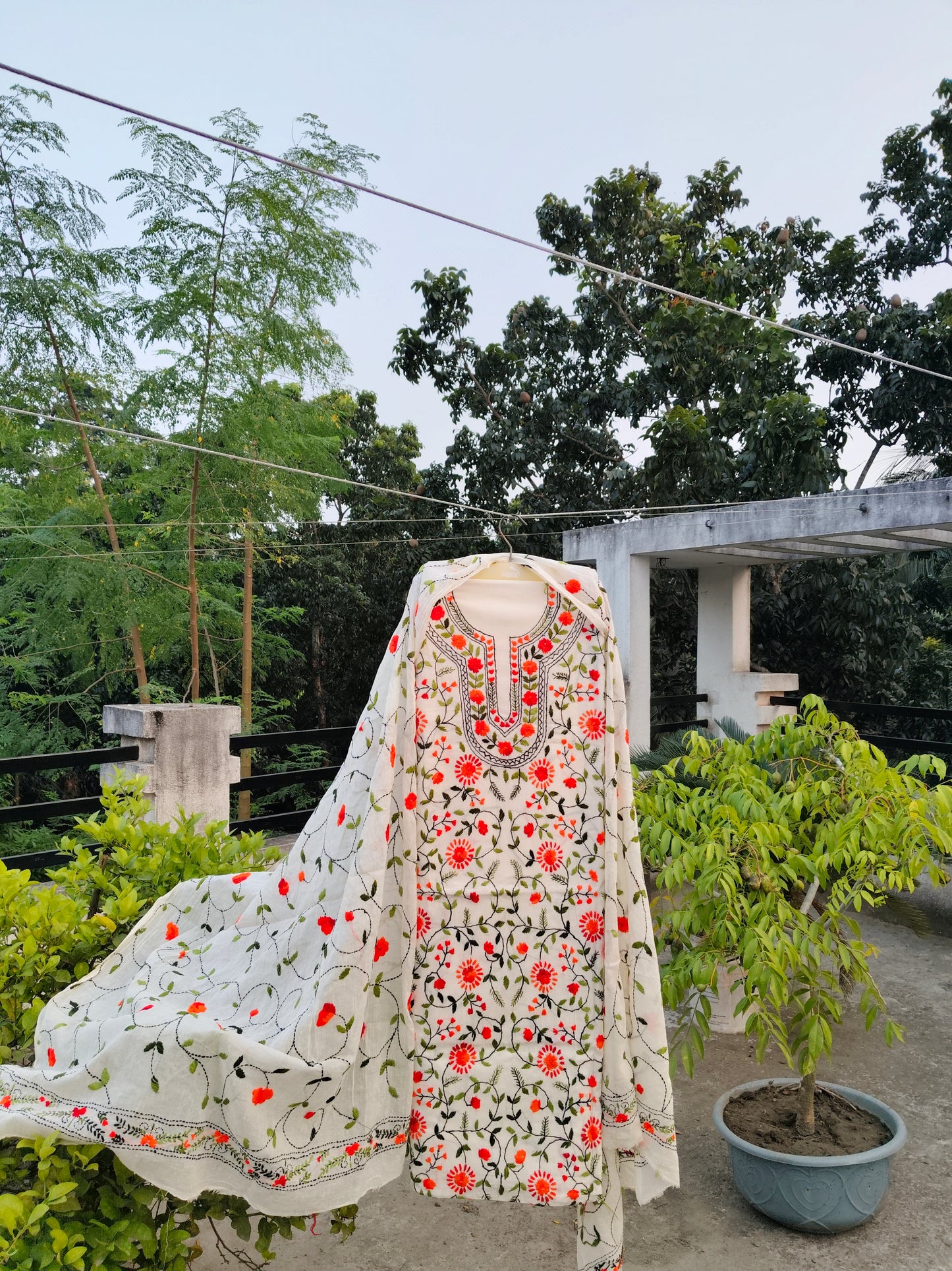Chikonwala's Exclusive Hand Embroidered Fulkari Dress