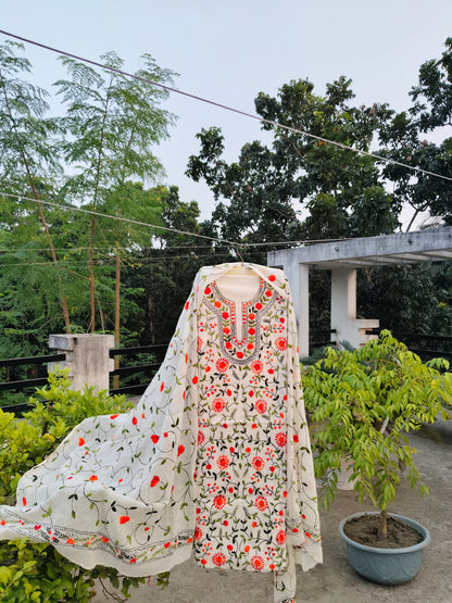 Chikonwala's Exclusive Hand Embroidered Fulkari Dress