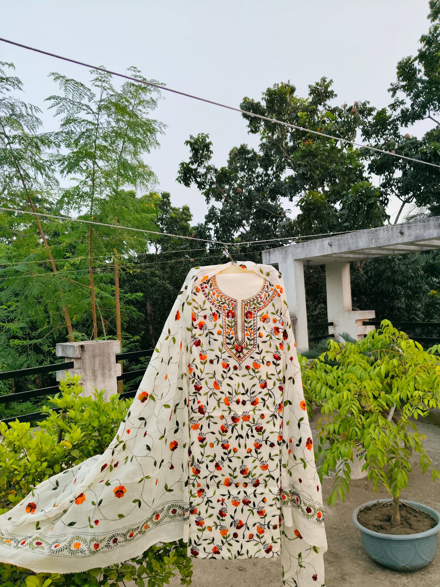 Chikonwala's Exclusive Hand Embroidered Fulkari Dress