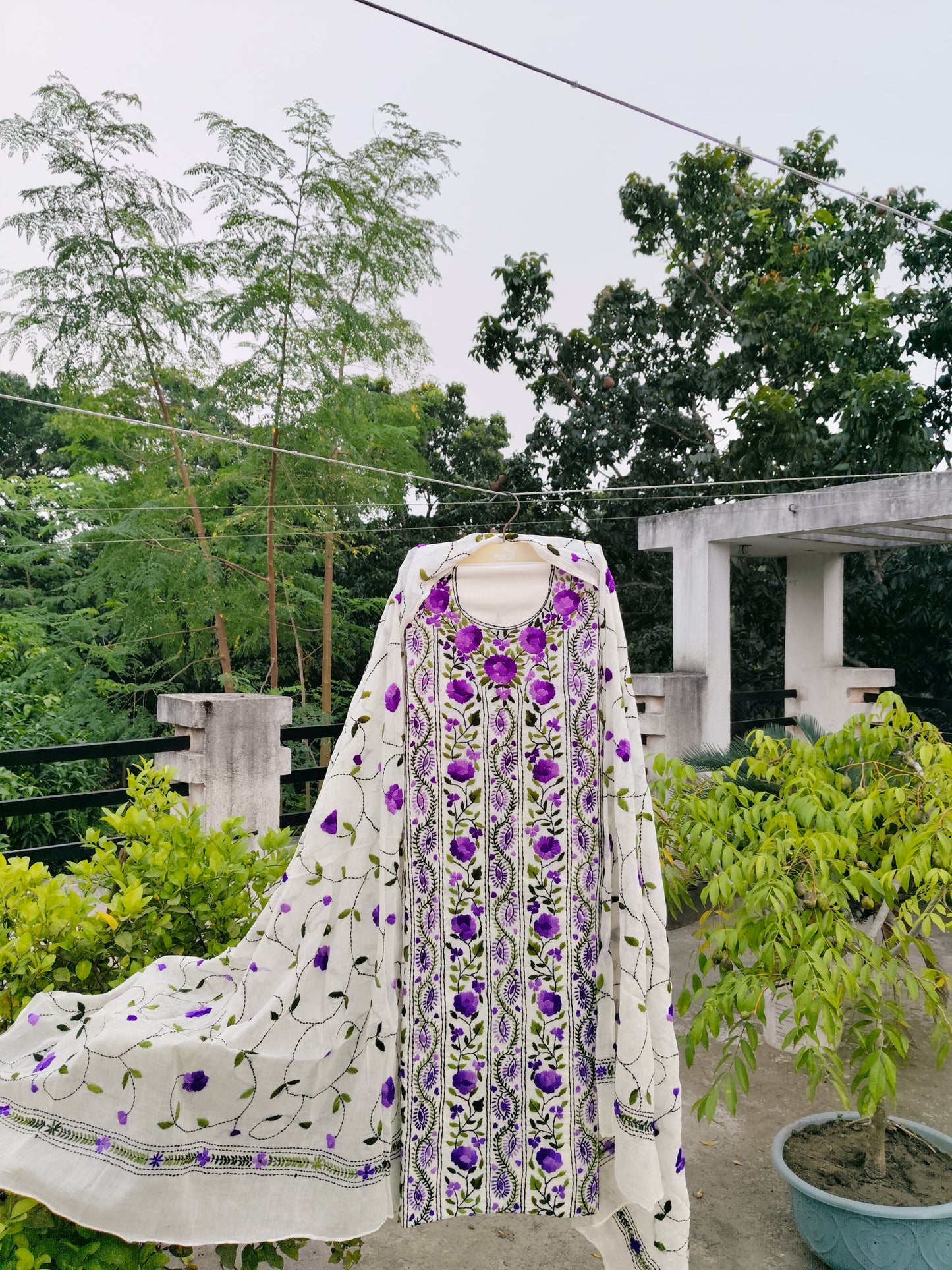 Chikonwala's Exclusive Hand Embroidered Fulkari Dress