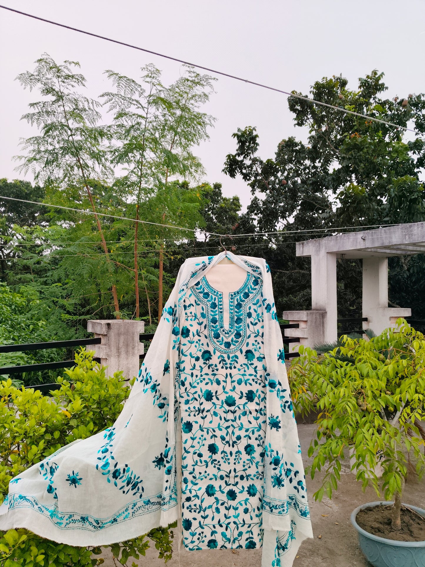 Chikonwala's Exclusive Hand Embroidered Fulkari Dress