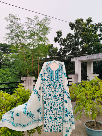 Chikonwala's Exclusive Hand Embroidered Fulkari Dress