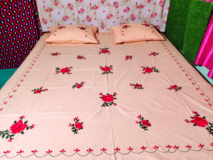 Chikonwala's Hand Embroidered Floral Design Bedsheet