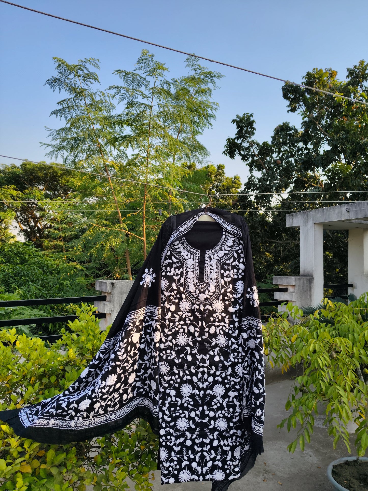 Chikonwala's Exclusive Hand Embroidered Fulkari Dress