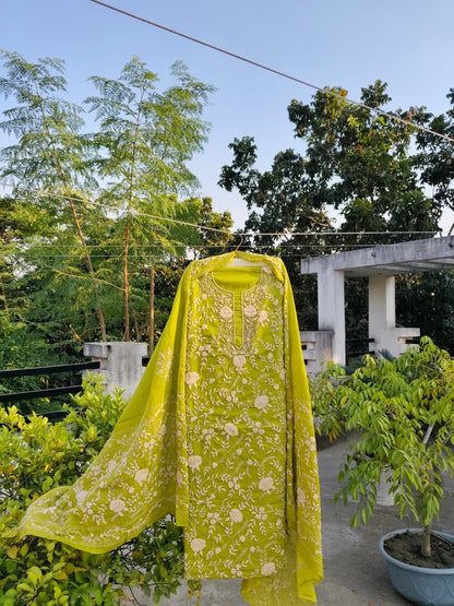 Chikonwala's Exclusive Hand Embroidered Fulkari Dress