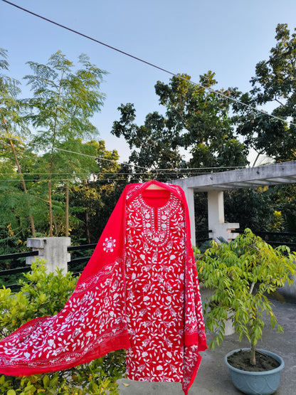 Chikonwala's Exclusive Hand Embroidered Fulkari Dress