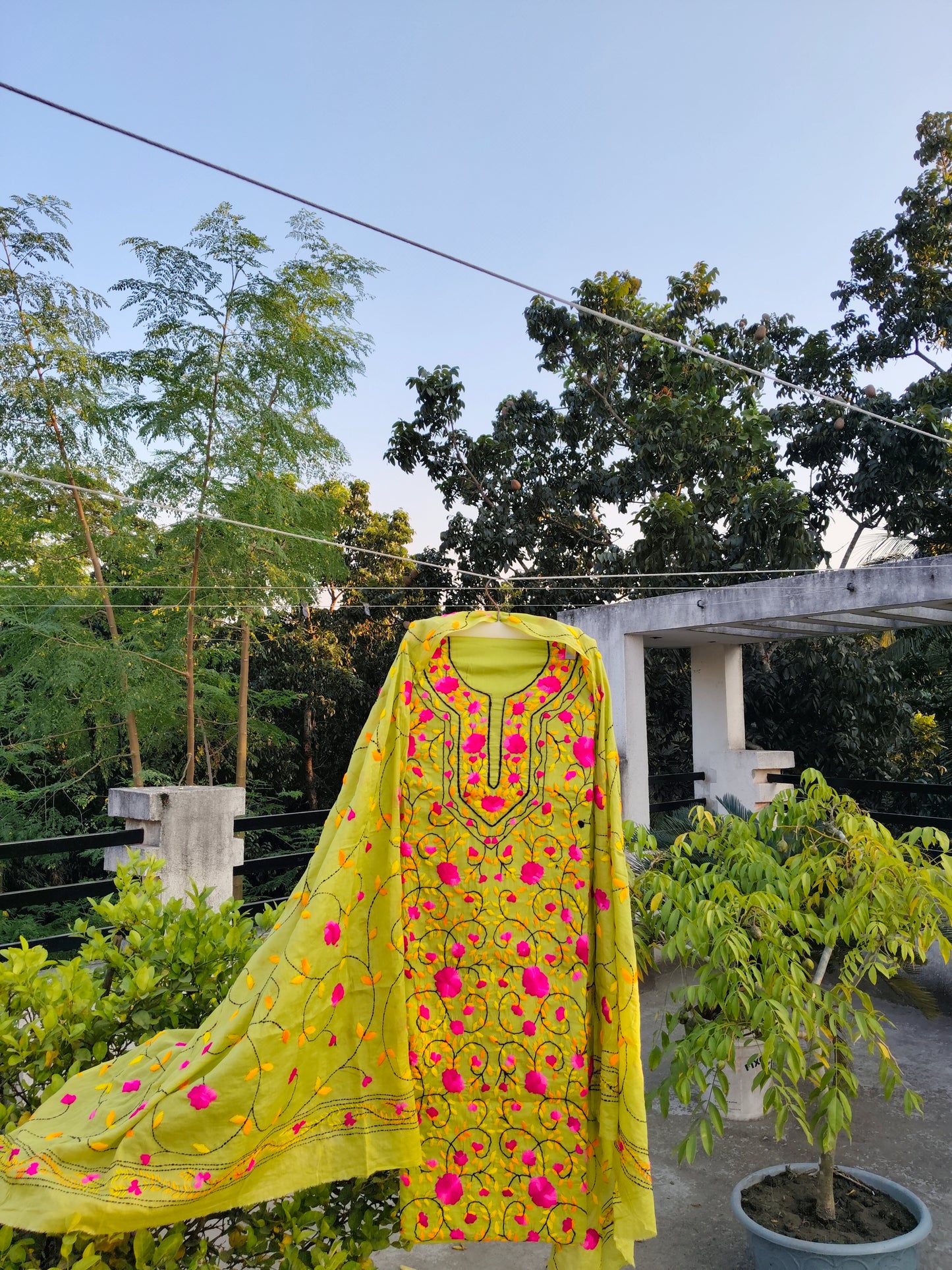 Chikonwala's Exclusive Hand Embroidered Fulkari Dress