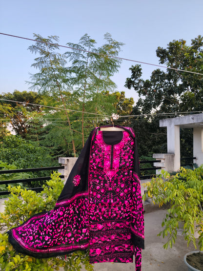 Chikonwala's Exclusive Hand Embroidered Fulkari Dress