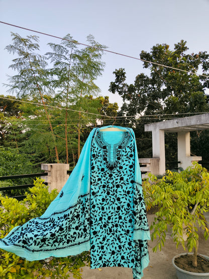 Chikonwala's Exclusive Hand Embroidered Fulkari Dress