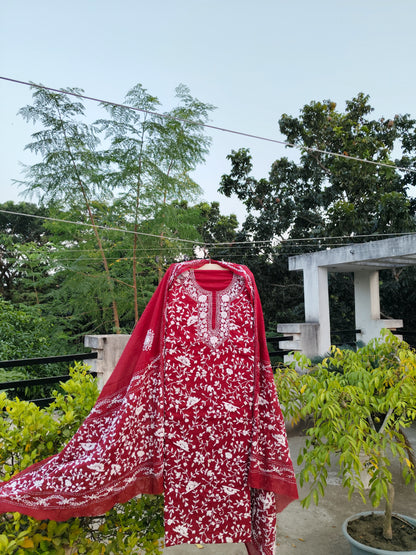 Chikonwala's Exclusive Hand Embroidered Fulkari Dress