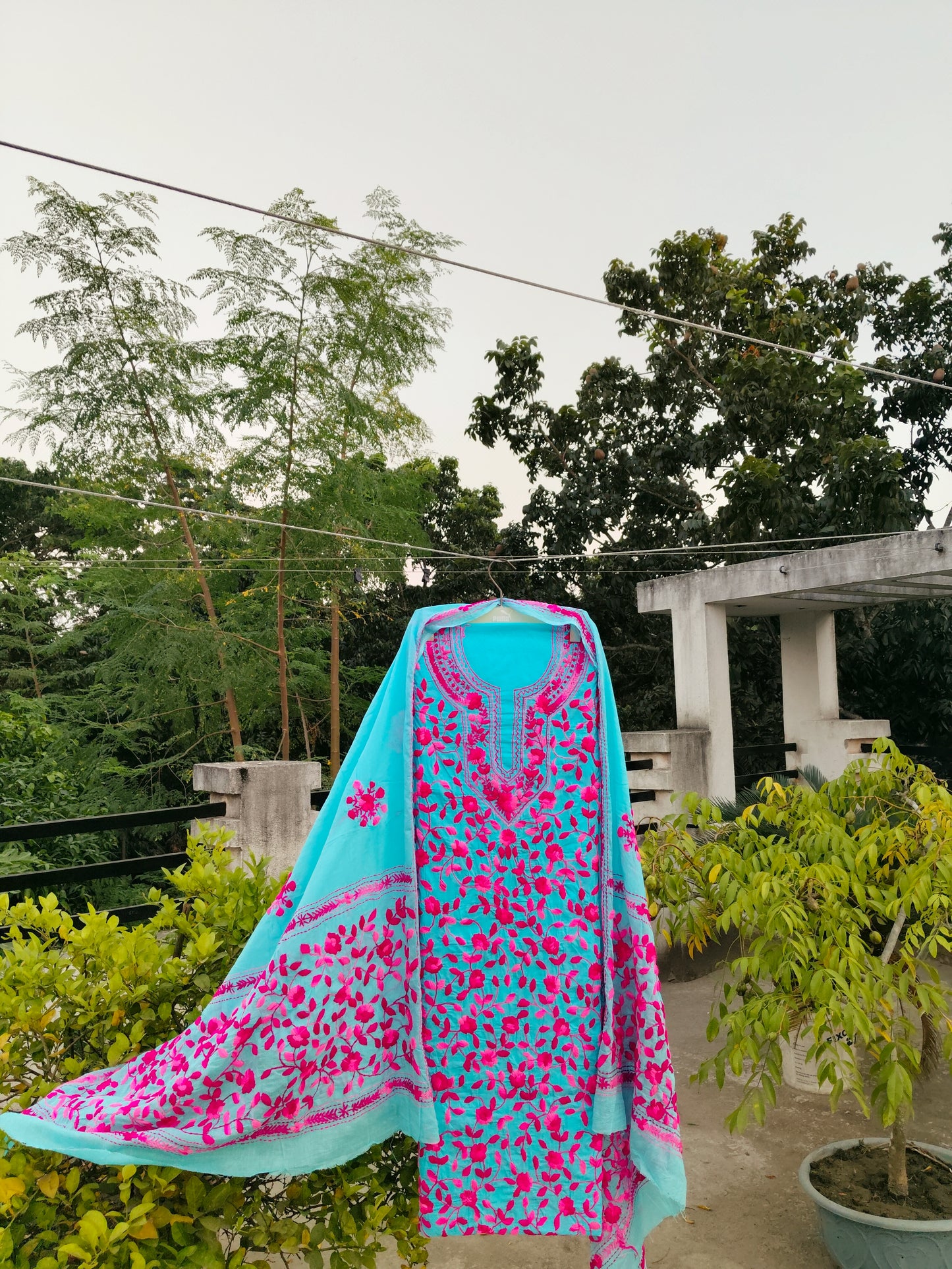 Chikonwala's Exclusive Hand Embroidered Fulkari Dress