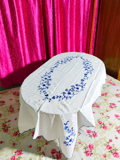 Hand Embroidered Floral Table Cover