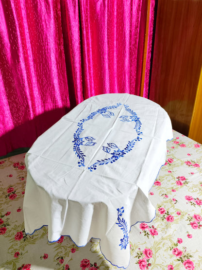 Hand Embroidered Floral Table Cover